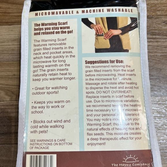 NWT Winter Microwavable Washable Warming Scarf Performance Fleece One Size - Picture 2 of 6